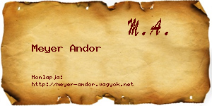 Meyer Andor névjegykártya